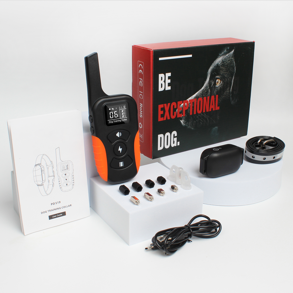 PD 519 PaiPaitek Rechargeable Waterproof Static Shock Electric Dog Training Collar With Remote 3300FT For All Breeds Sizes