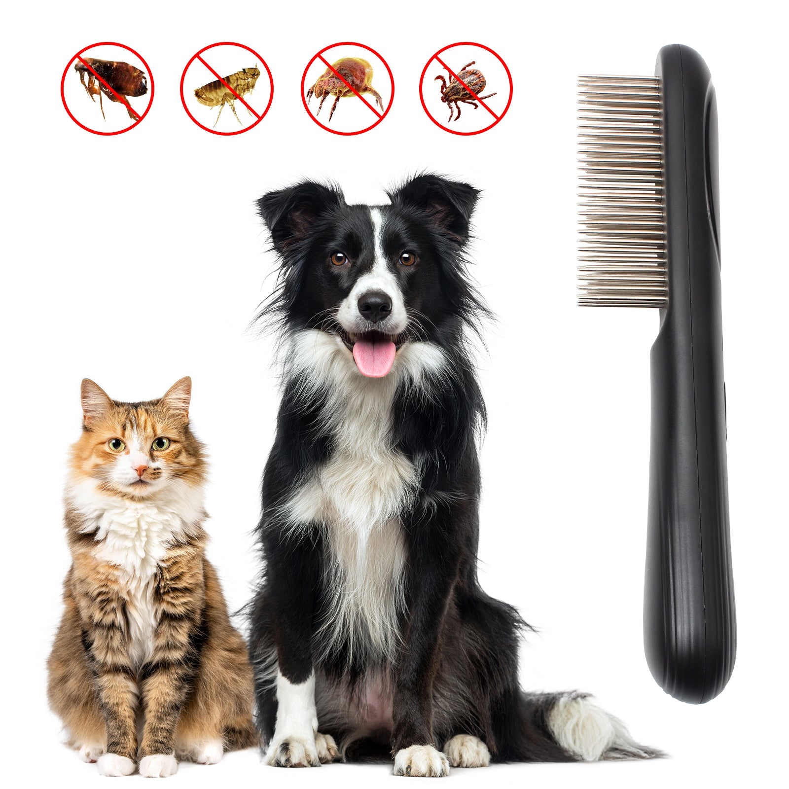 Customisable ABS Electronic Dog Combs New Deworming Alternative Medications Safe Physical Electronic Deworming Combs
