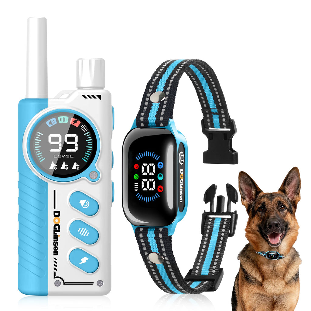 PetJoy 2 in 1 Dog Training Collar with Remote，4 Modes Dog Shock Collar ，3300Ft Anti Bark Collar for Small Large Dogs,IPX7 Waterproof