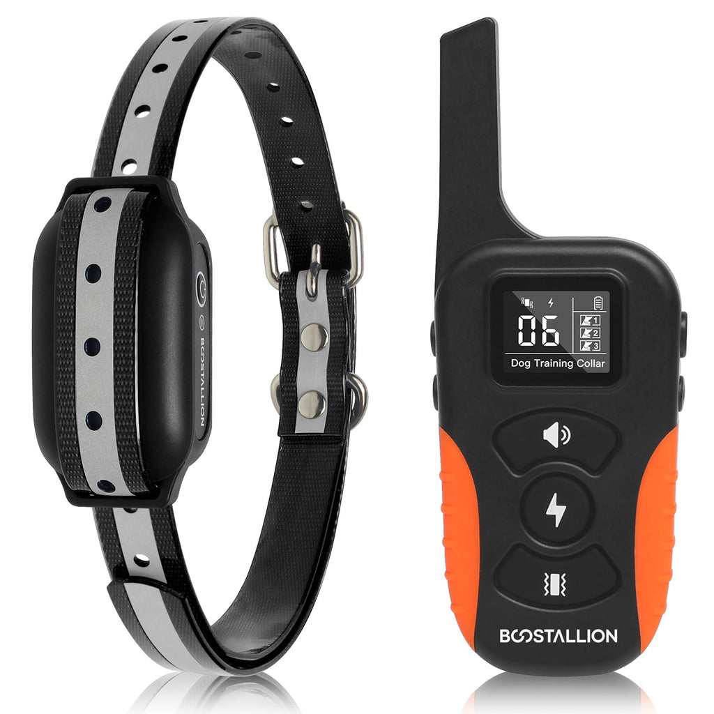 BOOSTALLION Dog Training Collar with Remote - 3300ft Range, 3 Humane Training Modes (Beep, Vibration, Shock), IPX7 Waterproof, Rechargeable E-Collar for Medium to Large Dogs (40-150 lbs)