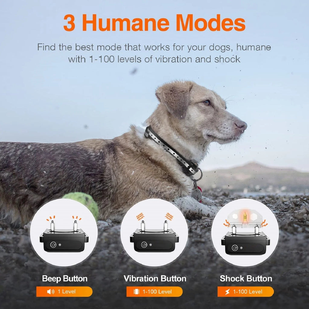 Petjoy 2-IN-1 Remote Dog Training Collar,Electronic Dog Collar,Shock Collar for Large Medium Small Dog，3 Safe Modes with Beep,Vibration&Shock,IPX7,3300FT.
