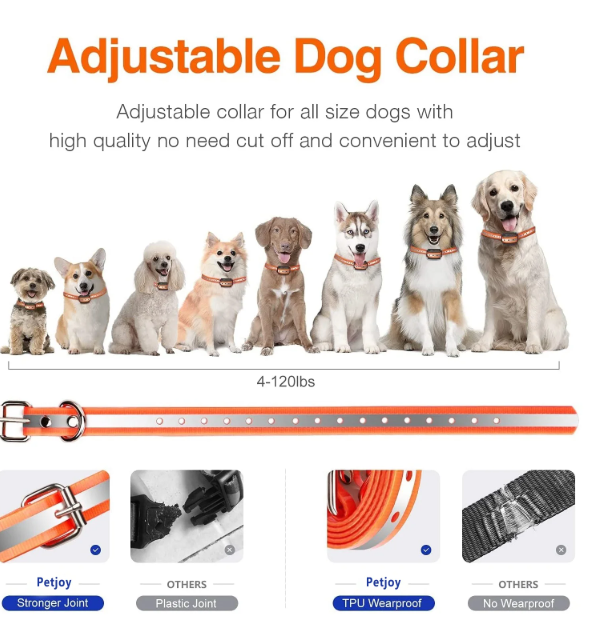 Petjoy Dog Shock Collar for Large Medium Small Dogs,3300FT Range Dog Training Collar, Dog Bark Collar with Remote,3 Modes-Beep,Vibration&Shock,IPX7 Waterproof, Rechargeable Electronic Dog Collar