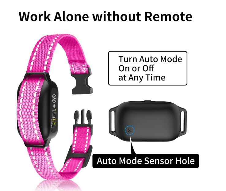 Petjoy Dog Training Collar for 3 Dogs,Dog Shock Collar with Remote,3600Ft Range Training and Auto Anti Bark Collar,3 Modes-Beep,Vibration& Shock,IPX7 Waterproof