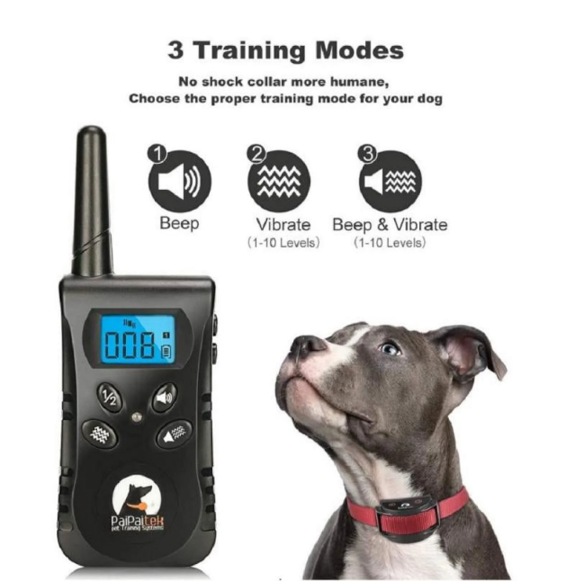 Petjoy Dog Shock Collar for 2 Dogs,Dog Training Collar with Remote,Rechargeable&Waterproof Vibration Dog Collar with Remote,1600Ft Range Dog Bark Collar for Small Medium Large Dog,Blue&Red Nylon