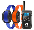 No Shock Dog Training Collar,Blue Nylon &Orange TPU Collar,Rechargeable&Waterproof Dog Vibration Collar with Remote,1600Ft,(2 Dogs).