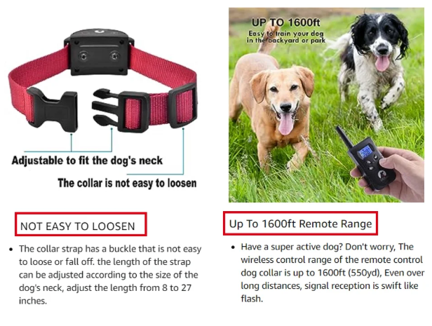 No Shock Dog Training Collar,Blue Nylon &Orange TPU Collar,Rechargeable&Waterproof Dog Vibration Collar with Remote,1600Ft,(2 Dogs).