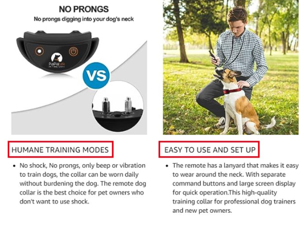 No Shock Dog Training Collar,Blue Nylon &Orange TPU Collar,Rechargeable&Waterproof Dog Vibration Collar with Remote,1600Ft,(2 Dogs).