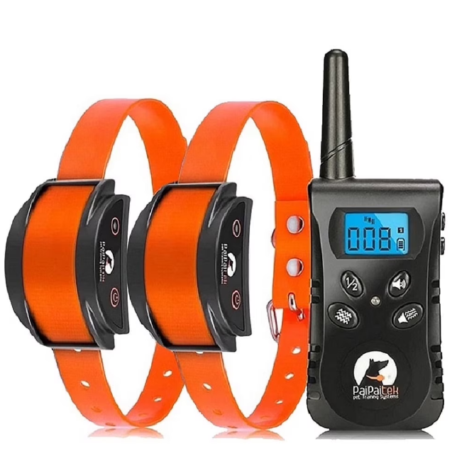 No Shock Dog Training Collar For 2 Dogs,Rechargeable&Waterproof Dog Vibration Collar,No Shock Dog Collar with Remote, Up to 1600Ft Remote Range Dog Bark Collar