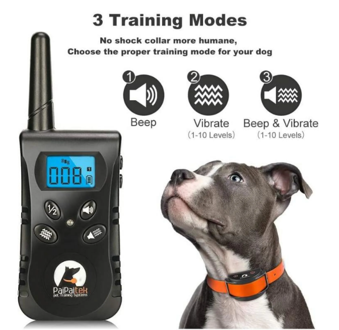 No Shock Dog Training Collar For 2 Dogs,Rechargeable&Waterproof Dog Vibration Collar,No Shock Dog Collar with Remote, Up to 1600Ft Remote Range Dog Bark Collar