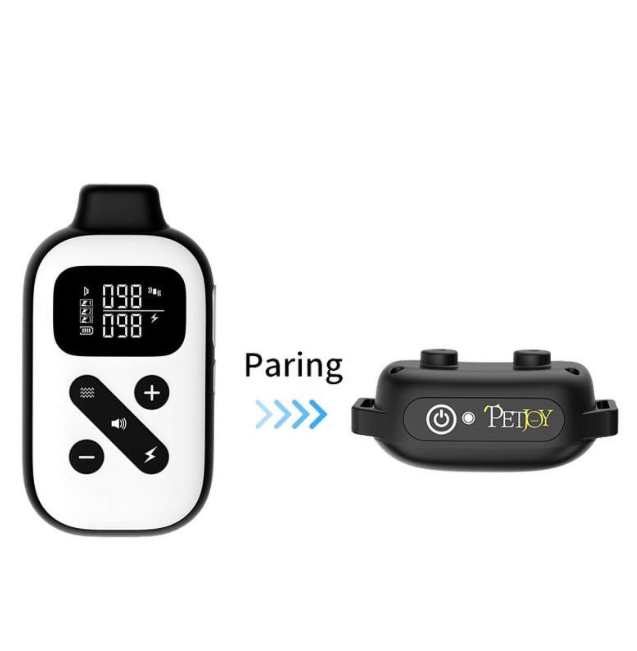 PetJoy Bark Collar with Remote, Bark and Training Collar Combo, Shock Collar for Large Dogs, Auto Bark Collar - Shock, Vibration, Beep and Auto Mode (Level 1-5), Remote Range 2800 Ft