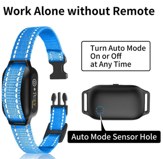PetJoy Bark Collar with Remote, Bark and Training Collar Combo, Shock Collar for Large Dogs, Auto Bark Collar - Shock, Vibration, Beep and Auto Mode (Level 1-5), Remote Range 2800 Ft