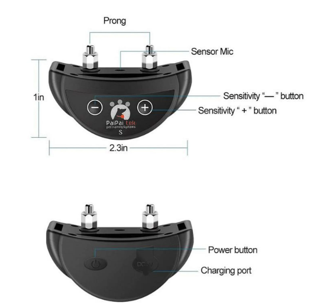 PetJoy Dog Bark Collar, Adjustable Sensitivity Anti Bark Collar with Beep & Shock, Black (2 Pack)