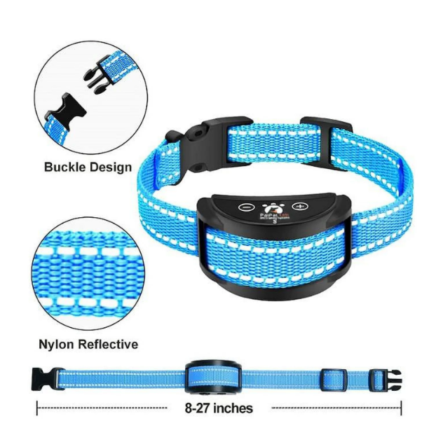 PetJoy Dog Bark Collar, Adjustable Sensitivity Anti Bark Collar with Beep & Shock, Black (2 Pack)