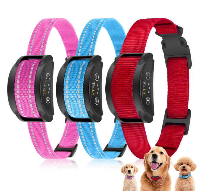 Petjoy Automatic Bark Collar for 3 Dogs,Dog Shock Collar,Anti Barking Collar with Beep&Shock,Bark Collar Adjustable Sensitivity for All Breeds of Dogs