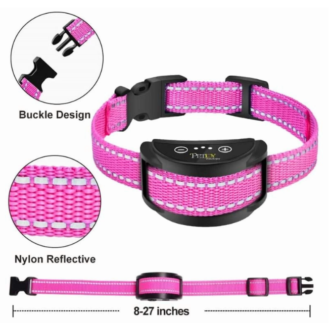 PetJoy Automatic Bark Collar for 3 Dogs,Bark Shock Collar,Anti Barking Collar with Beep&Shock,Bark Collar Adjustable Sensitivity for All Breeds of Dogs