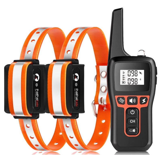 Petjoy 2-in-1 Auto Anti Bark & Remote Dog Training Collar, Black Reflective TPU, 3 Modes Beep, Vibration & Static Shock, IPX7, 3300FT Range