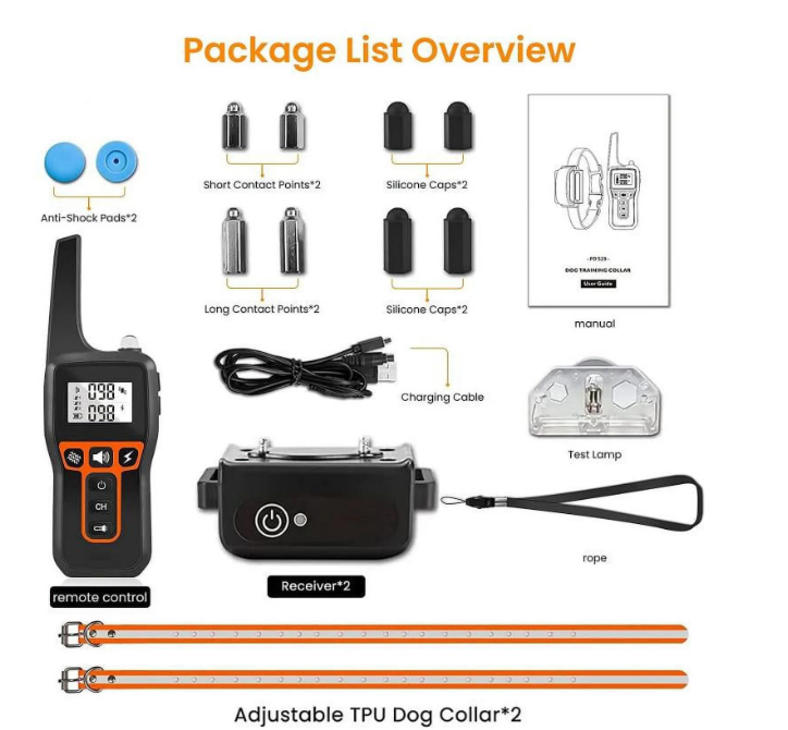 Petjoy 2-in-1 Auto Anti Bark & Remote Dog Training Collar, Black Reflective TPU, 3 Modes Beep, Vibration & Static Shock, IPX7, 3300FT Range