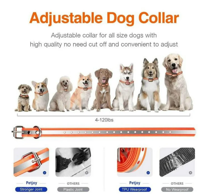 Petjoy 2-in-1 Auto Anti Bark & Remote Dog Training Collar, Black Reflective TPU, 3 Modes Beep, Vibration & Static Shock, IPX7, 3300FT Range