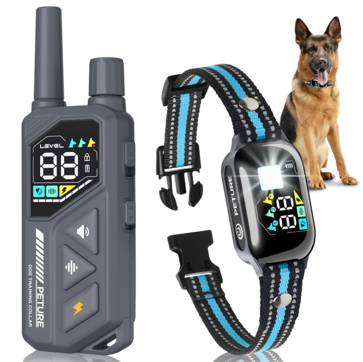 Dog Bark Collar with Remote - IPX7 Waterproof Dog Training Collar with Beep Vibration & Static Modes, Dog Collar Barking Control, 3300FT Bark Training Collar for Small Large Medium Dogs, Grey