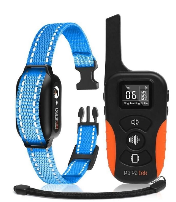 PaiPaitek No Shock Dog Training Collar with Remote 3300ft, Vibrate & Beep, Waterproof Rechargeable