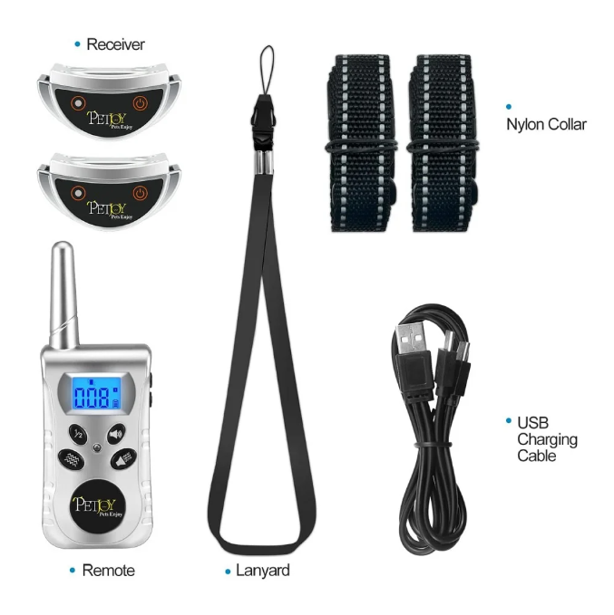 Cat&Dog Training Collar,No Shock Dog Collar for Deaf Dogs, 1600Ft Remote Control Vibrating Dog Collar, IPX7 Waterproof Dog Bark Collar For 2 Dogs