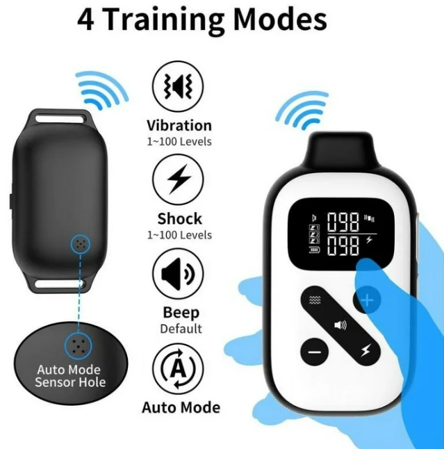 PaiPaitek Dog Training Collar For 2 Dogs,Shock Collar with Remote&Automatic Modes,Bark Collar with Beep,Vibration&Shock Modes