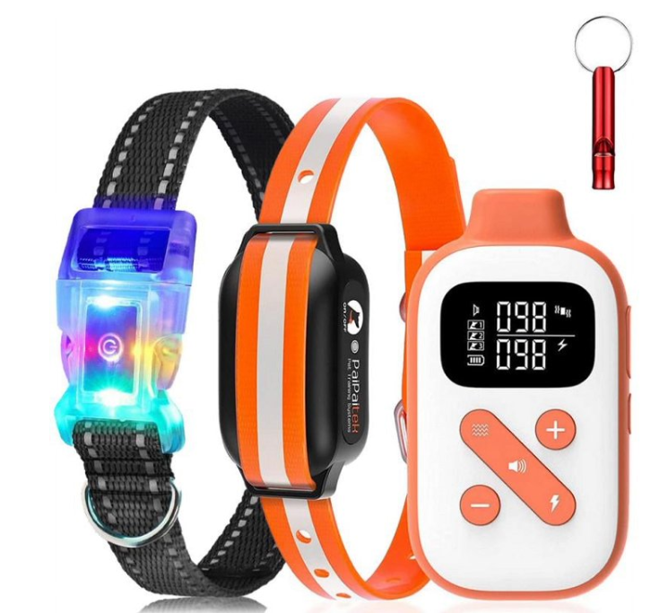 PaiPaitek Dog Training Collar with Remote and Automatic Mode-3300ft Range Dog Shock Collar,IPX7 Waterproof Dog Bark Collar+LED Dog Collar for Small Medium Large Dogs