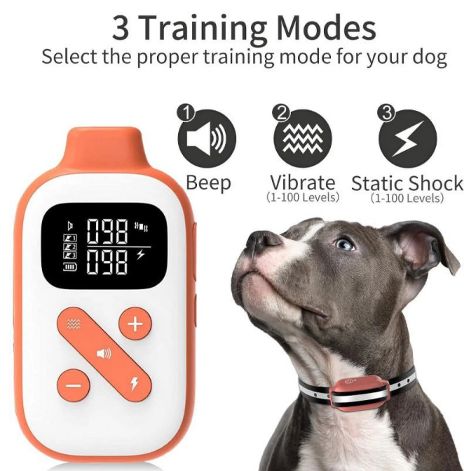 PaiPaitek Dog Training Collar with Remote and Automatic Mode-3300ft Range Dog Shock Collar,IPX7 Waterproof Dog Bark Collar+LED Dog Collar for Small Medium Large Dogs