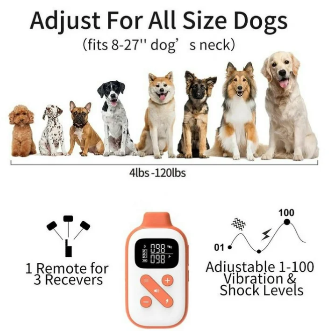 PaiPaitek Dog Training Collar with Remote and Automatic Mode-3300ft Range Dog Shock Collar,IPX7 Waterproof Dog Bark Collar+LED Dog Collar for Small Medium Large Dogs