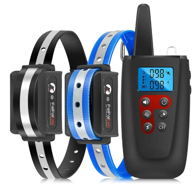 Paipaitek Dog Shcok Collar For 2 Dogs,Dog Training Collar With Remote 3300Feet,Dog Bark Collar With Beep,Vibration,Shock for Large Medium Small Dogs,IPX7