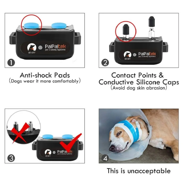 Paipaitek Dog Shcok Collar For 2 Dogs,Dog Training Collar With Remote 3300Feet,Dog Bark Collar With Beep,Vibration,Shock for Large Medium Small Dogs,IPX7