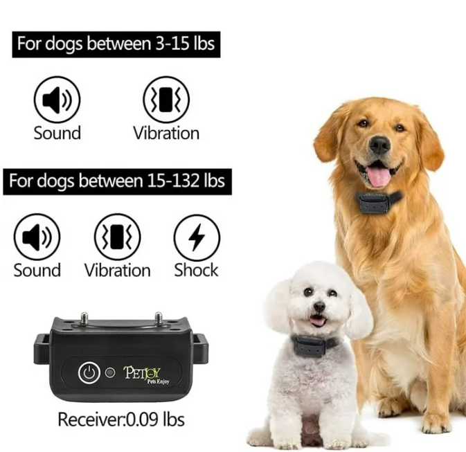 Paipaitek Dog Training Collars,Dog Shock Collar With Remote 3600ft,Auto Anti Bark And Training Collar Comb,Dog Bark Collar With Beep,Vibration&Static Shock,IPX7 waterproof