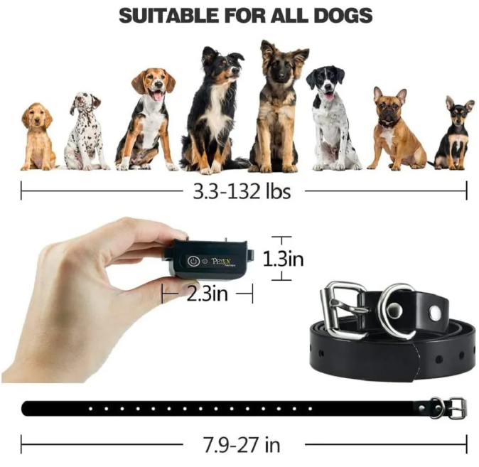 Paipaitek Dog Training Collars,Dog Shock Collar With Remote 3600ft,Auto Anti Bark And Training Collar Comb,Dog Bark Collar With Beep,Vibration&Static Shock,IPX7 waterproof