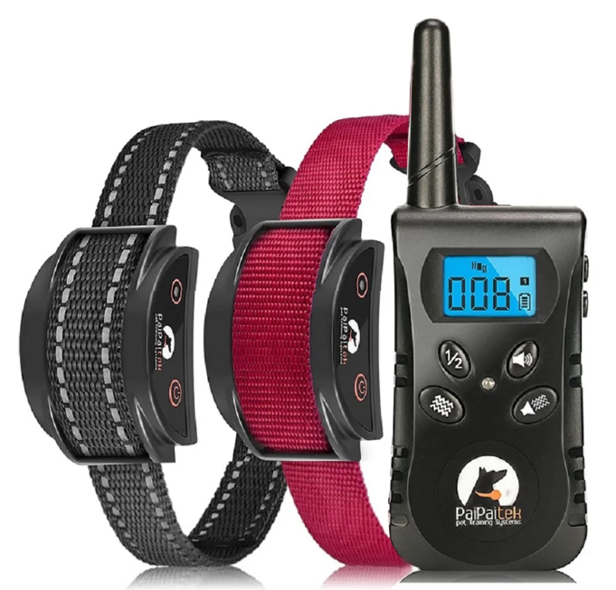 Paipaitek Vibrating Dog Collar, No Shock Dog Training Collar 2 Dogs, Deaf Dog Collars w/2 Receivers, Rechargeable & Waterproof, Up to 1600Ft Remote Range