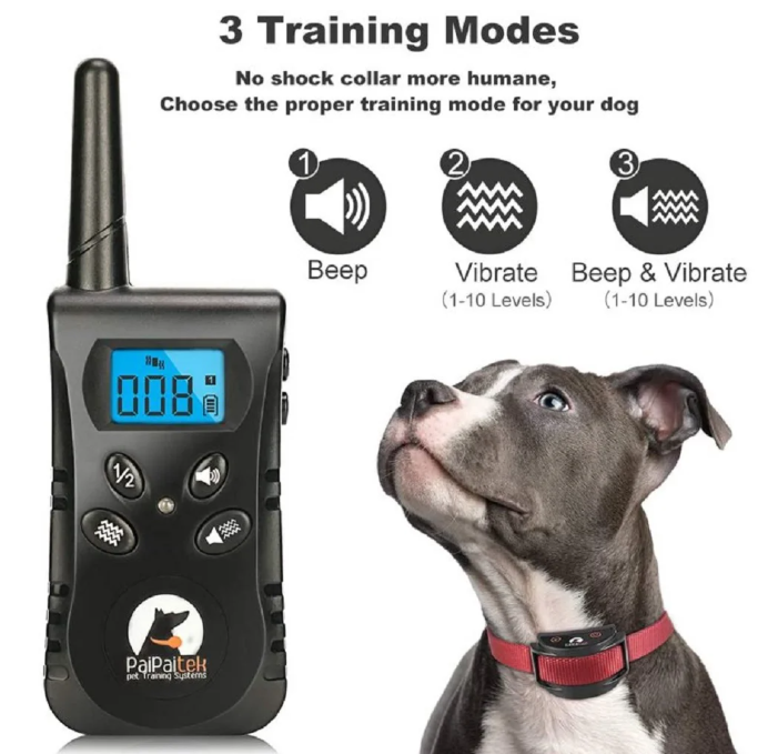 Paipaitek Vibrating Dog Collar, No Shock Dog Training Collar 2 Dogs, Deaf Dog Collars w/2 Receivers, Rechargeable & Waterproof, Up to 1600Ft Remote Range