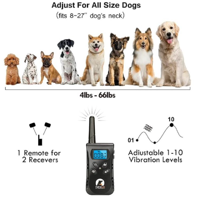 Paipaitek Vibrating Dog Collar, No Shock Dog Training Collar 2 Dogs, Deaf Dog Collars w/2 Receivers, Rechargeable & Waterproof, Up to 1600Ft Remote Range