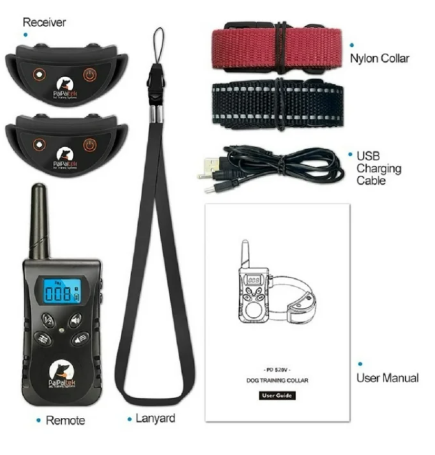 Paipaitek Vibrating Dog Collar, No Shock Dog Training Collar 2 Dogs, Deaf Dog Collars w/2 Receivers, Rechargeable & Waterproof, Up to 1600Ft Remote Range