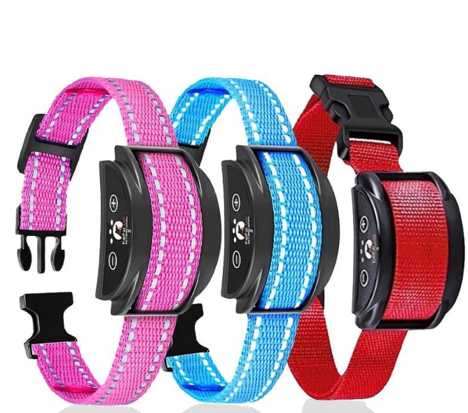 Paipaitek Dog Bark Collar,Automatic Shock & Beep,Waterproof & Rechargeable,For Small to Large Dogs,Black,3pcs