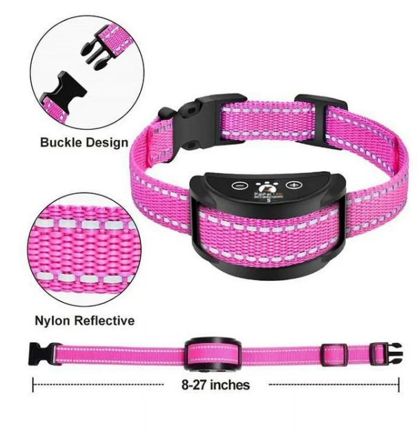 Paipaitek Dog Bark Collar,Automatic Shock & Beep,Waterproof & Rechargeable,For Small to Large Dogs,Black,3pcs