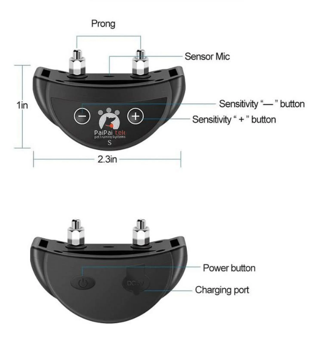 Paipaitek Dog Bark Collar,Automatic Shock & Beep,Waterproof & Rechargeable,For Small to Large Dogs,Black,3pcs
