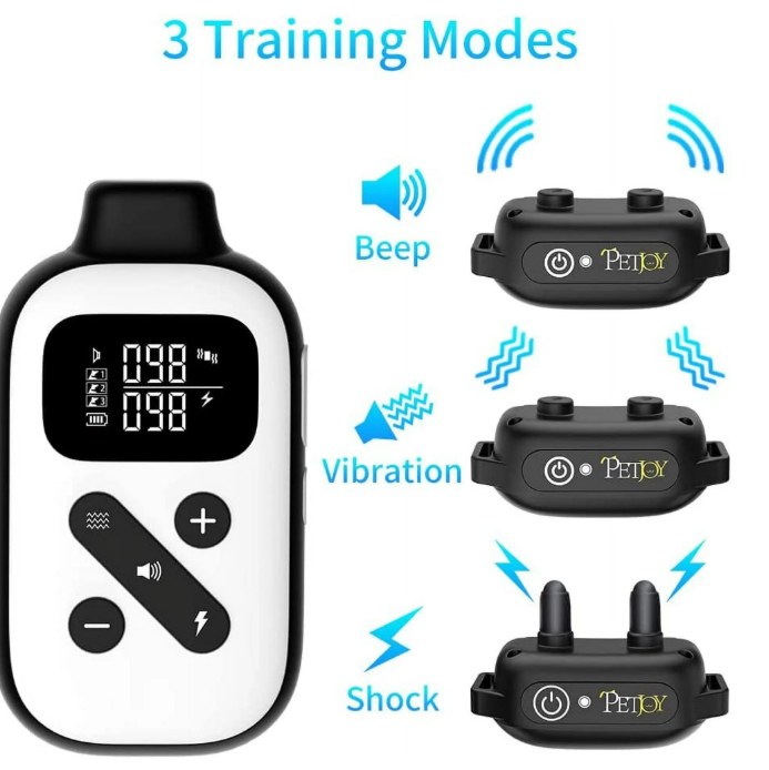 Paipaitek Shock Collar for Large Dogs, Bark Collar with Remote and Automatic Mode, Dog Training Collar with Beep, Vibration and Shock, Waterproof Electric Dog Collars