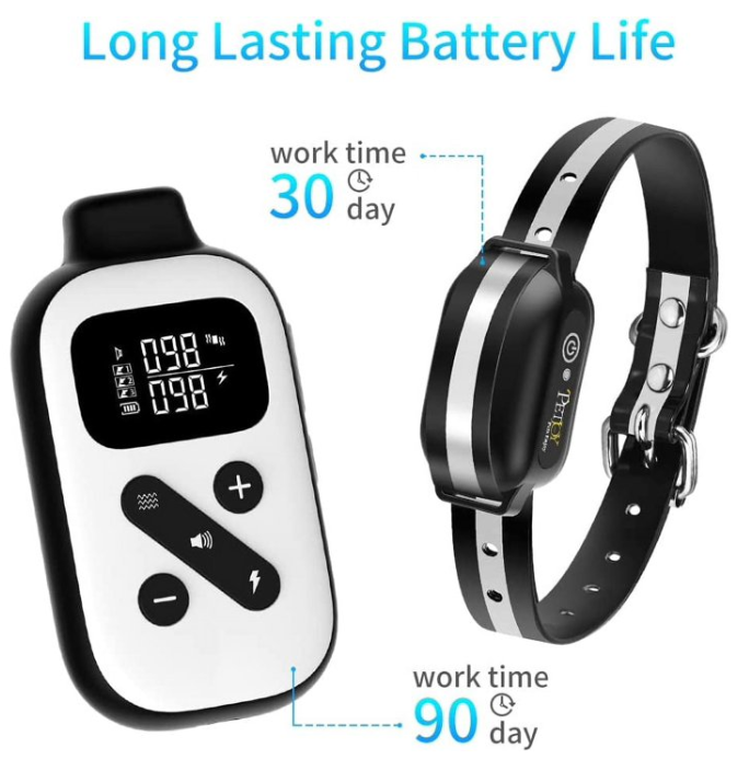 Paipaitek Shock Collar for Large Dogs, Bark Collar with Remote and Automatic Mode, Dog Training Collar with Beep, Vibration and Shock, Waterproof Electric Dog Collars