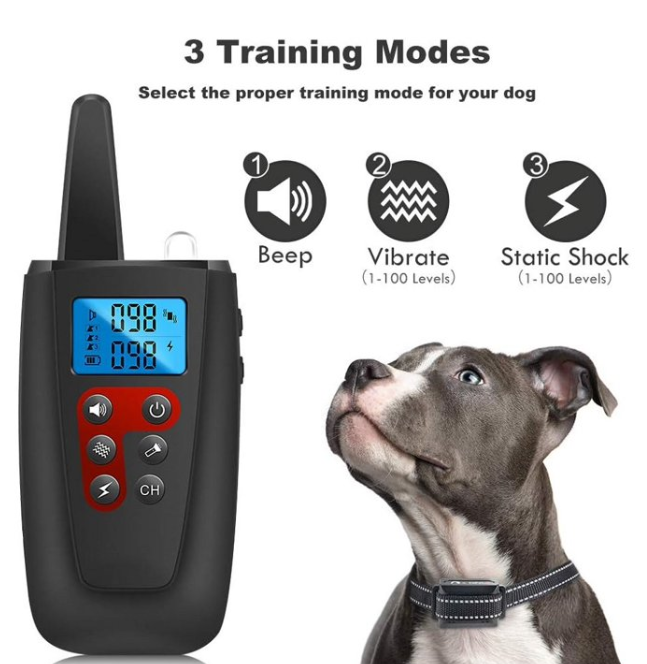 Paipaitek Dog Shock Collar with Remote,3300Ft Range Electric Dog Collar for Large Medium Small Dogs,IPX7 Waterproof Dog Training Collar-3 Modes Beep,Vibration,Shock