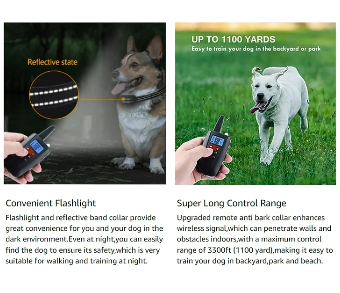 Paipaitek Dog Shock Collar with Remote,3300Ft Range Electric Dog Collar for Large Medium Small Dogs,IPX7 Waterproof Dog Training Collar-3 Modes Beep,Vibration,Shock