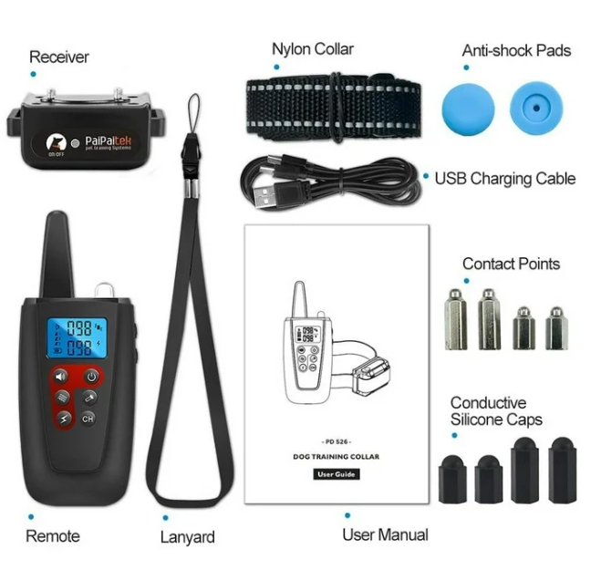 Paipaitek Dog Shock Collar with Remote,3300Ft Range Electric Dog Collar for Large Medium Small Dogs,IPX7 Waterproof Dog Training Collar-3 Modes Beep,Vibration,Shock