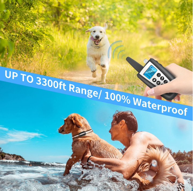 PaiPaitek Dog Bark Collar with Remote, Automatic Anti Bark and Training Collar Combo with Beep, Vibration, Shock,Up to 3300ft Range Dog Shock Collar for Small, Large and Medium Dogs