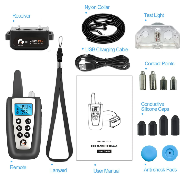 PaiPaitek Dog Bark Collar with Remote, Automatic Anti Bark and Training Collar Combo with Beep, Vibration, Shock,Up to 3300ft Range Dog Shock Collar for Small, Large and Medium Dogs