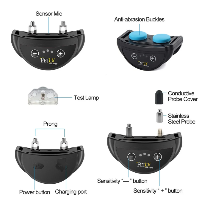 Paipaitek Dog Bark Collar,Automatic Shock & Beep,Waterproof & Rechargeable,For Small to Large Dogs,Black