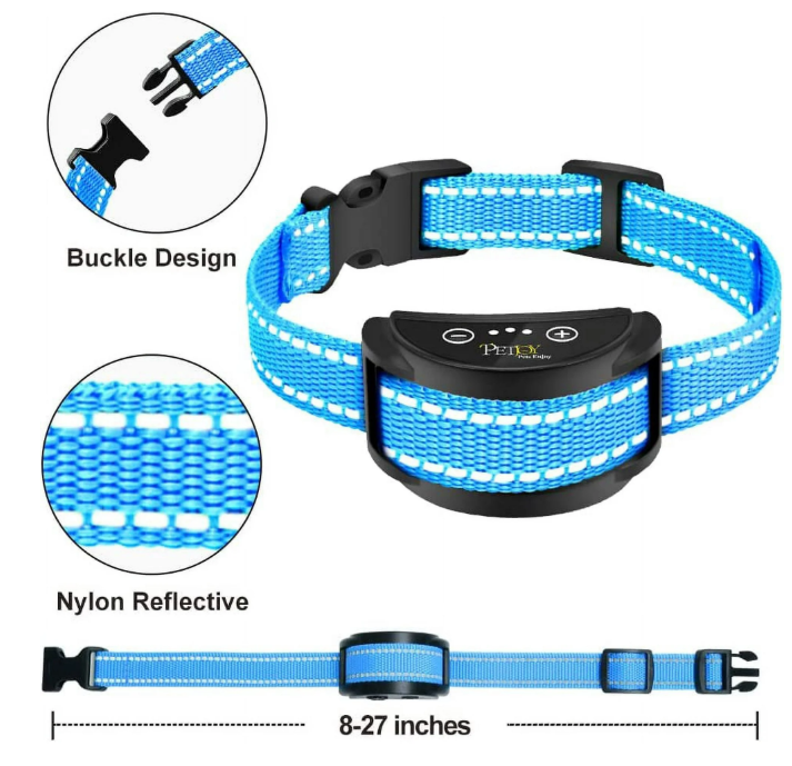 Paipaitek Dog Bark Collar,Automatic Shock & Beep,Waterproof & Rechargeable,For Small to Large Dogs,Black