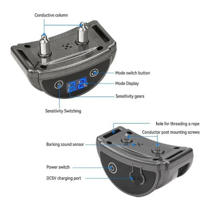 Dog Anti Stop Barking Device,Electronic Training Collar,2 Modes-Quick Stop Barking Mode&Warning Mode Optional,Dog Bark Collar for Small Medium Large Dogs